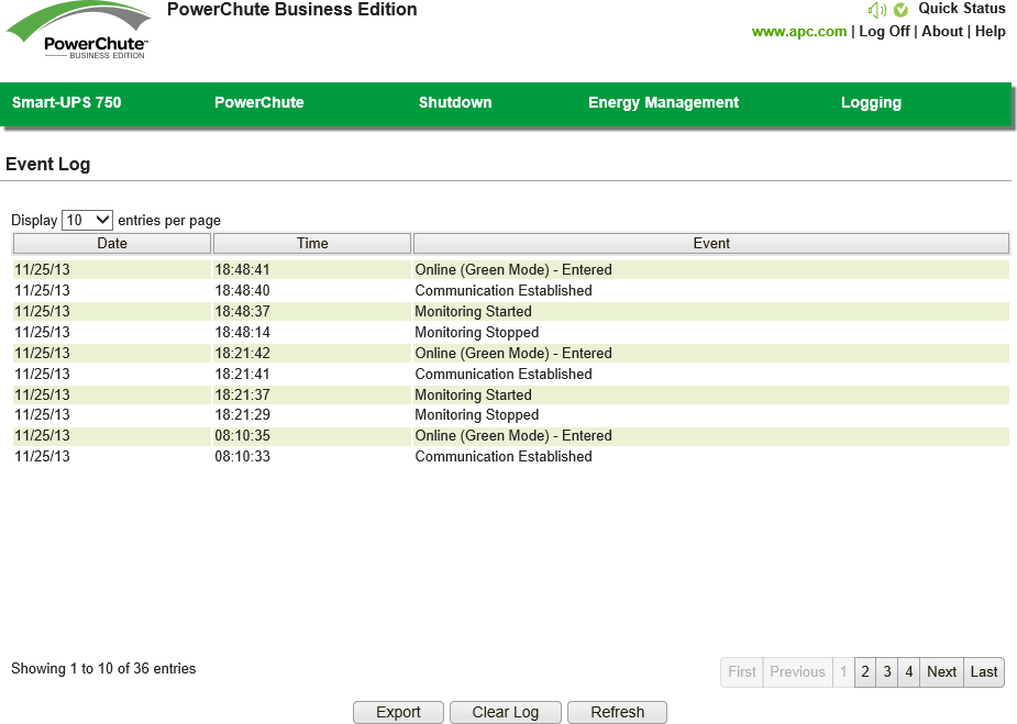 powerchute business edition agent web interface